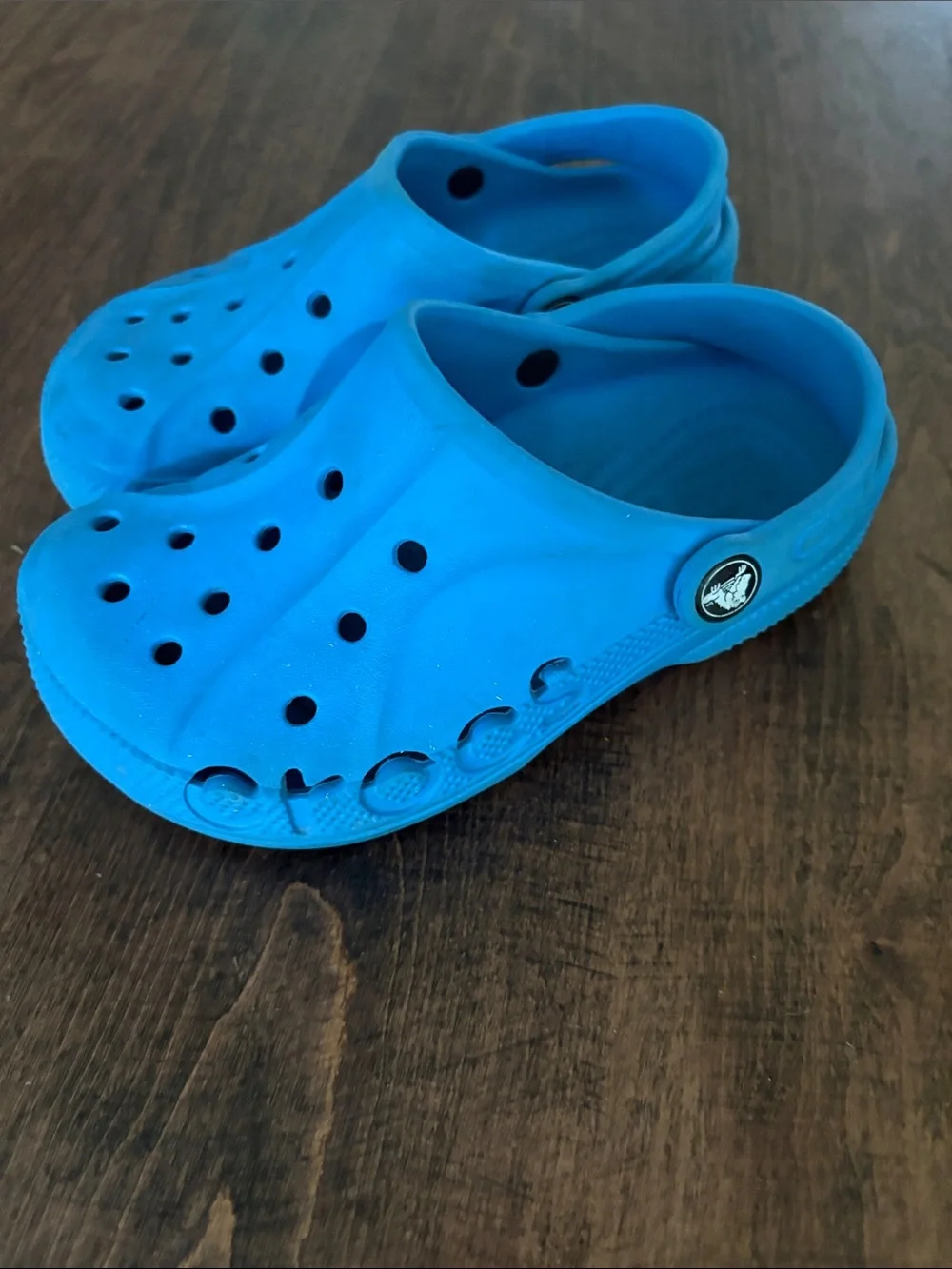 CROCS Kids Bright Blue Slip-On Clogs & Reebok Slides Size 1